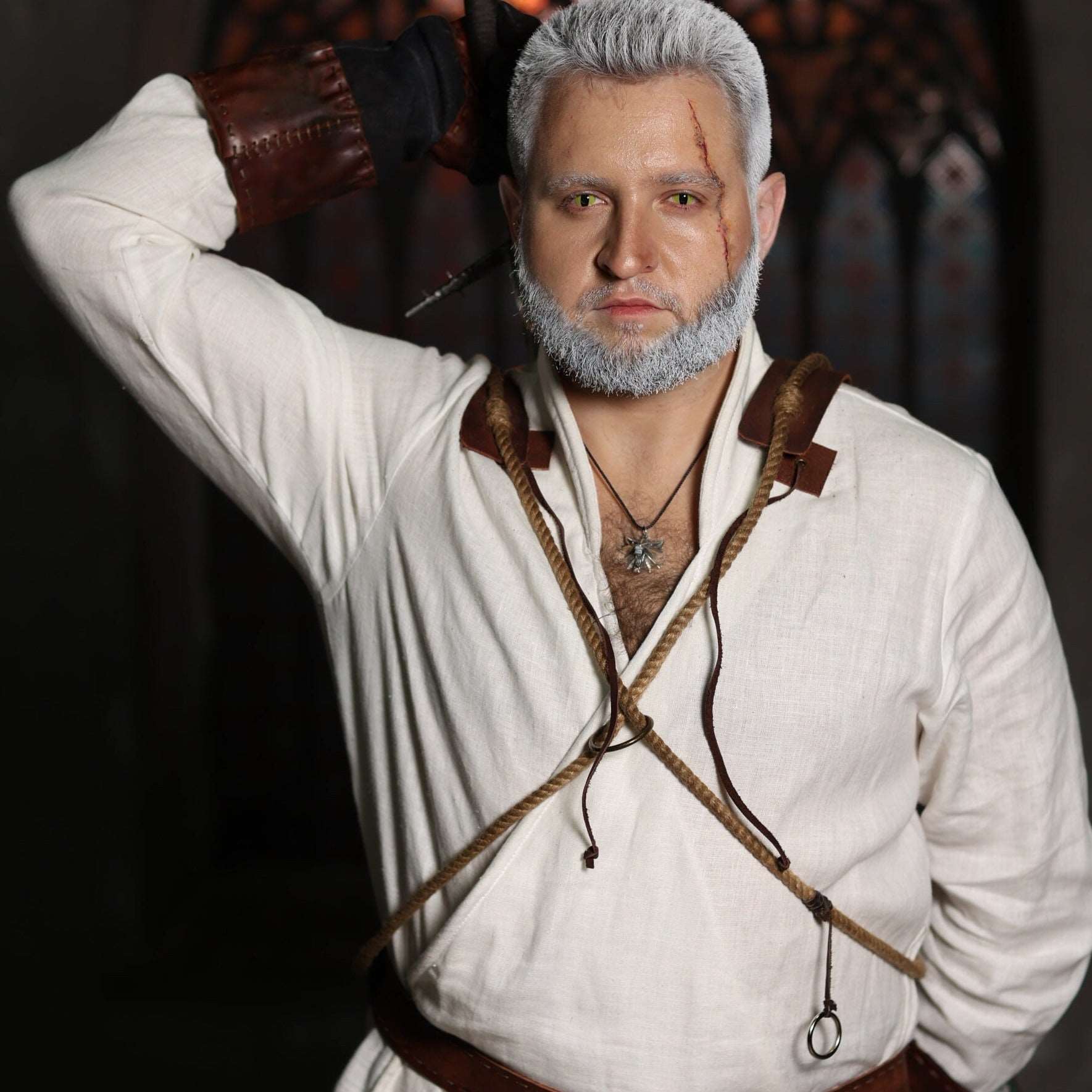 Geralt of Rivia costume white shirt