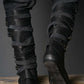 Assassin black leather low boots + greaves