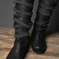 Assassin black leather low boots + greaves