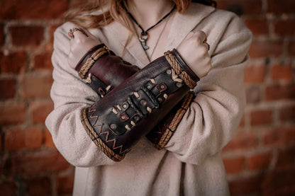 Celtic leather bracers