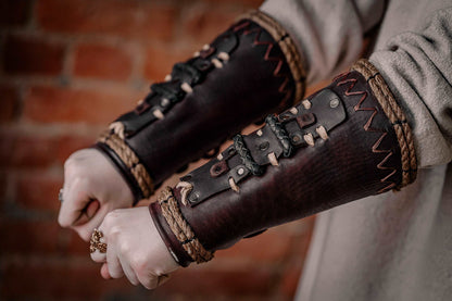 Celtic leather bracers