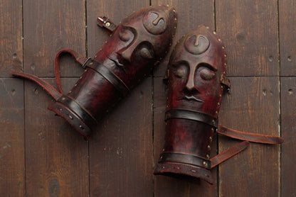 Medieval leather bracers for Larp