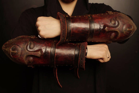 Medieval leather bracers for Larp