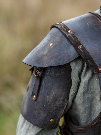 Viking larp armor with bass accents