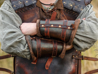 Viking leather bracers