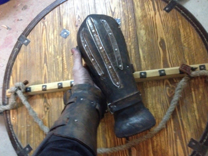 Viking leather bracers