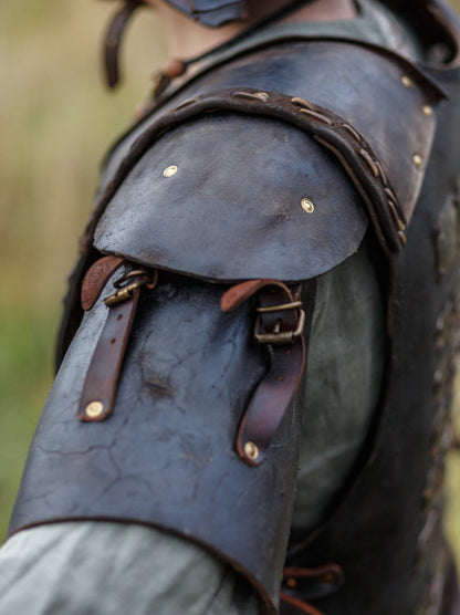 Viking larp armor with bass accents