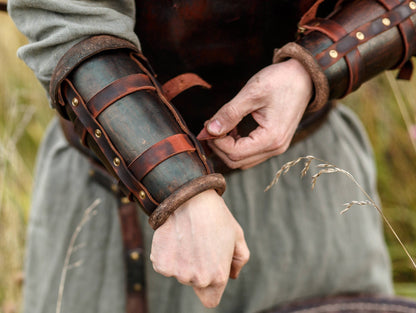 Viking leather bracers