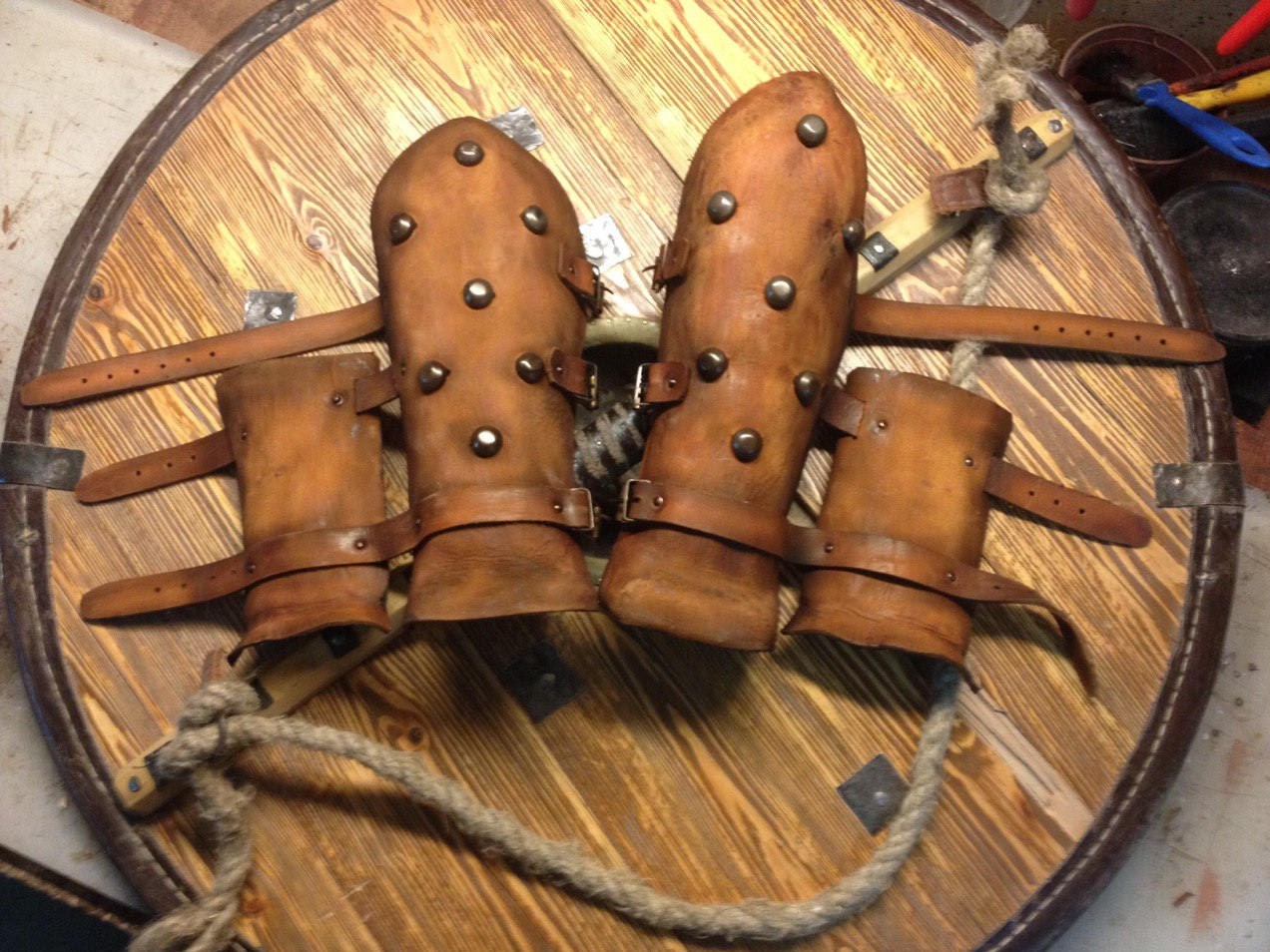 Viking leather bracers