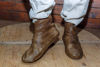 Medieval leather boots with soft sole