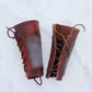 Viking leather bracers with сhainmai