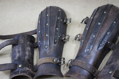 Viking leather bracers