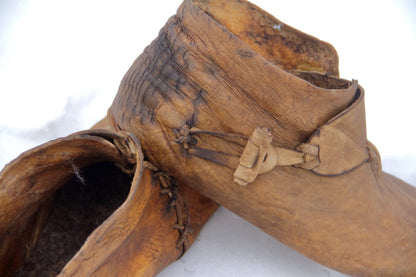 Medieval leather boots with soft sole