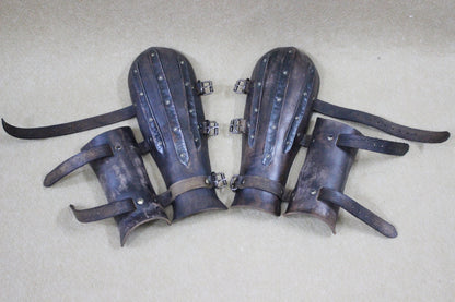 Viking leather bracers