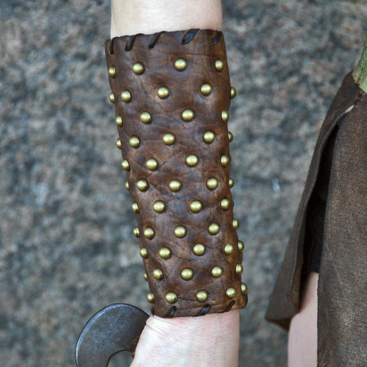 Medieval leather bracers for Larp