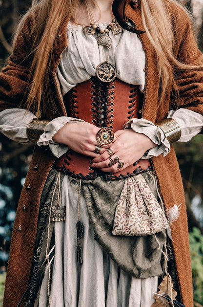 Leather brown corset belt Forest witch Leather brown corset belt Forest witch