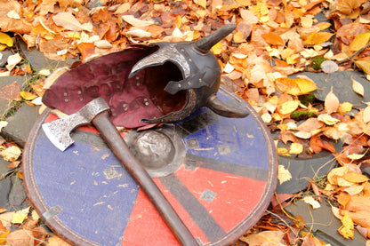 Viking battle helmet with horns