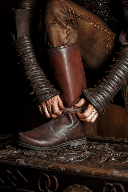 Ragnar leather viking high boots (Vikings s2)