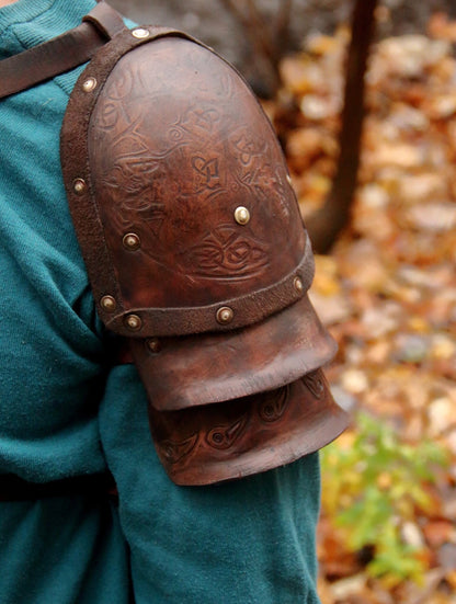 Viking shoulder armor embossed