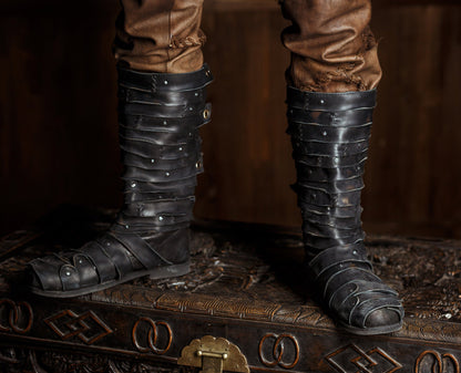 Ragnar black leather boots (Vikings)