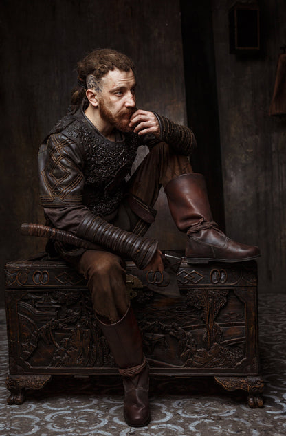 Ragnar leather viking high boots (Vikings s2)