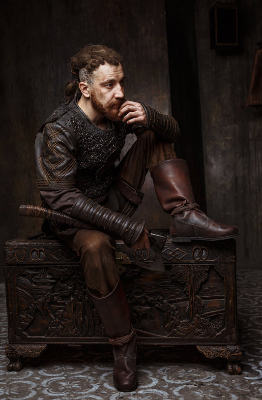 Ragnar leather viking high boots (Vikings s2)