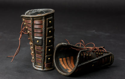 Medieval leather bracers for Larp