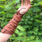 Medieval leather bracers with ribbons