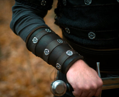 Medieval leather bracers for Larp