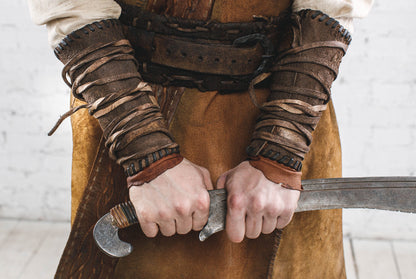 Medieval leather bracers for Larp