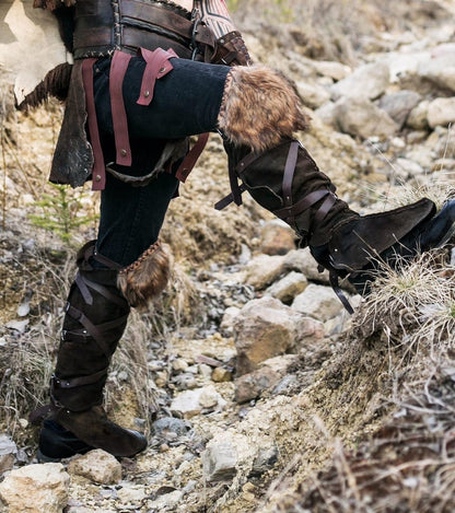 Medieval greaves with fur