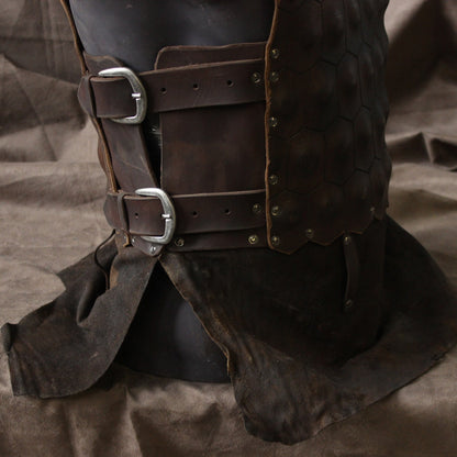 Viking Larp leather armor with brass