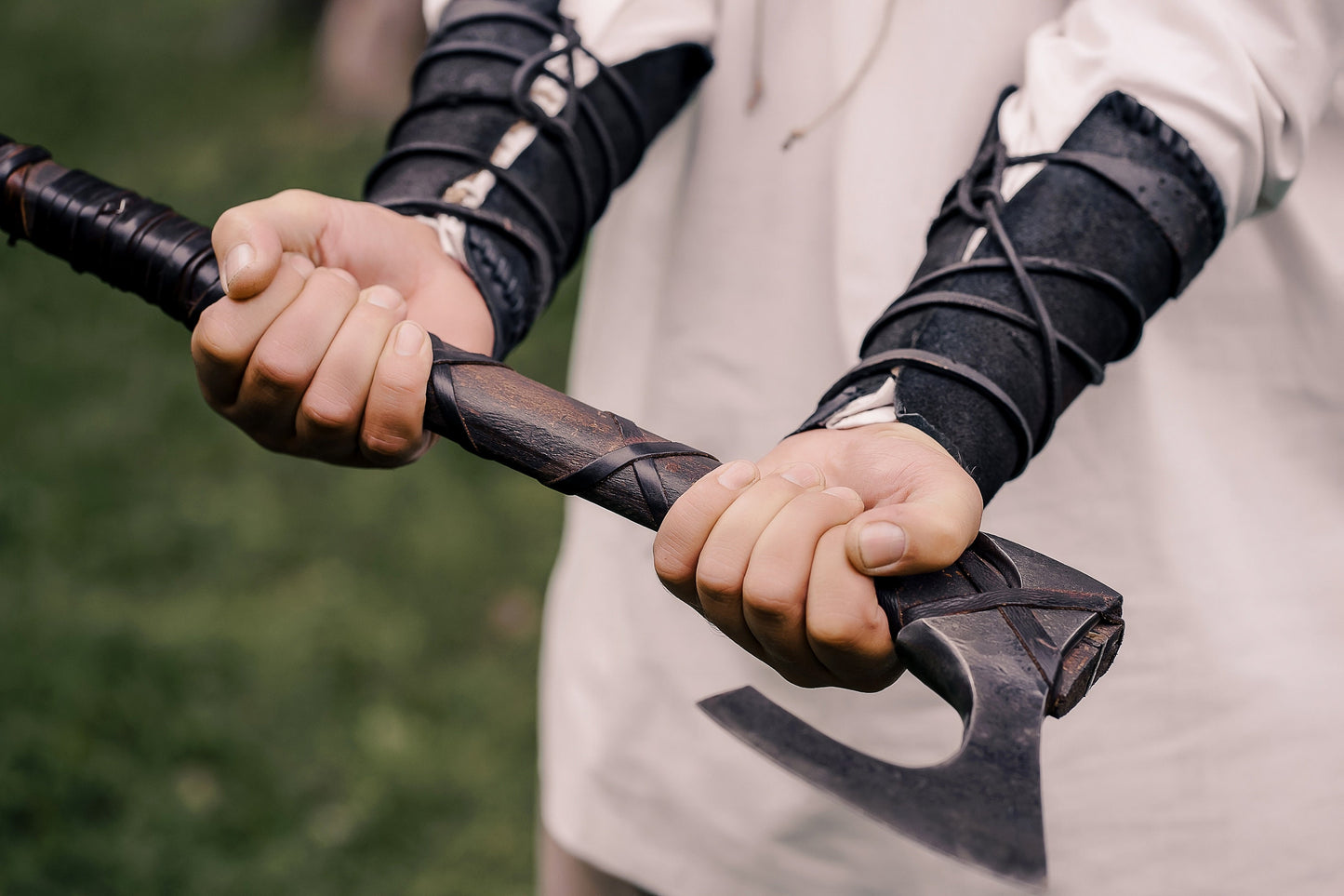 Viking leather bracers