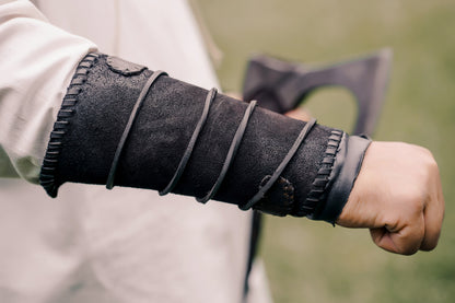 Viking leather bracers