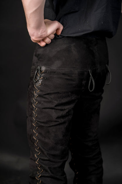 Viking black leather pants