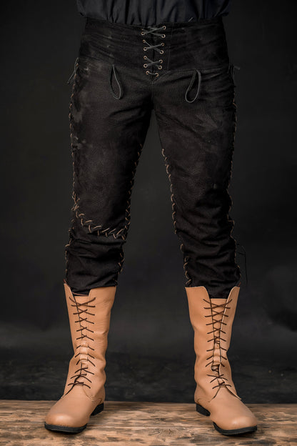 Viking black leather pants