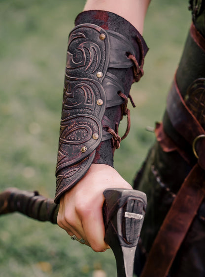 Medieval leather bracers for Larp