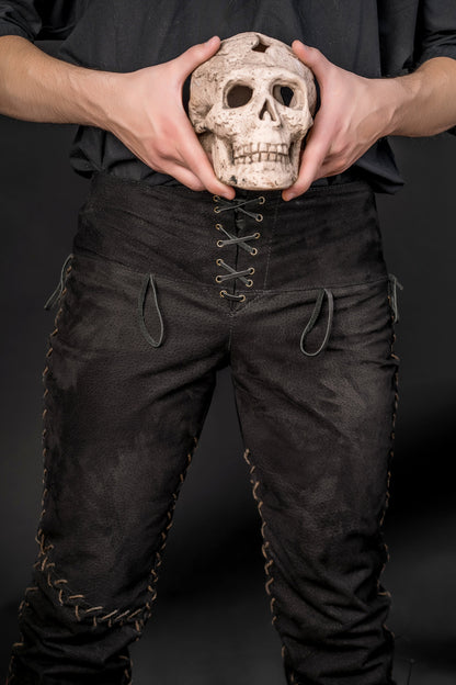 Viking black leather pants