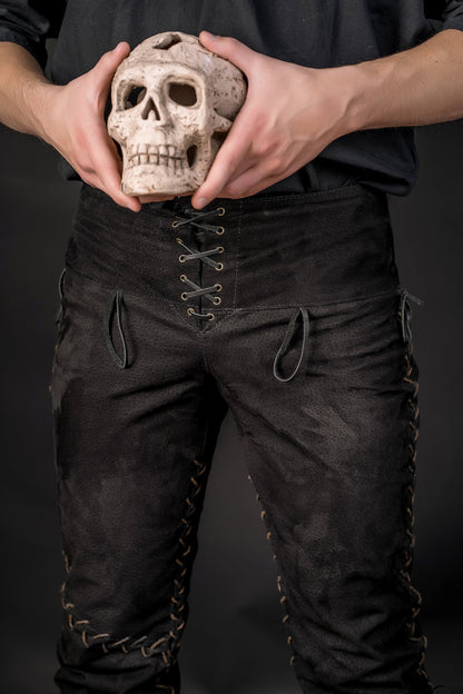 Viking black leather pants