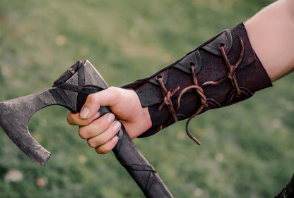 Medieval leather bracers for Larp