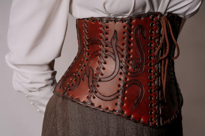 Leather corset belt “Lizaveta”