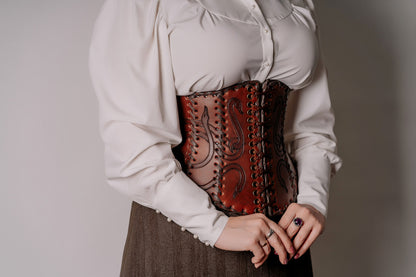 Leather corset belt “Lizaveta”