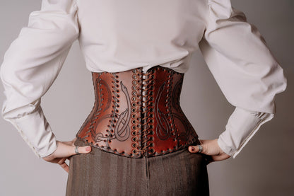 Leather corset belt “Lizaveta”