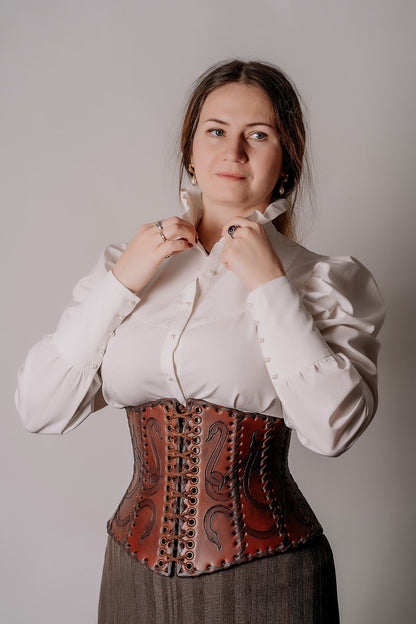 Leather corset belt “Lizaveta”