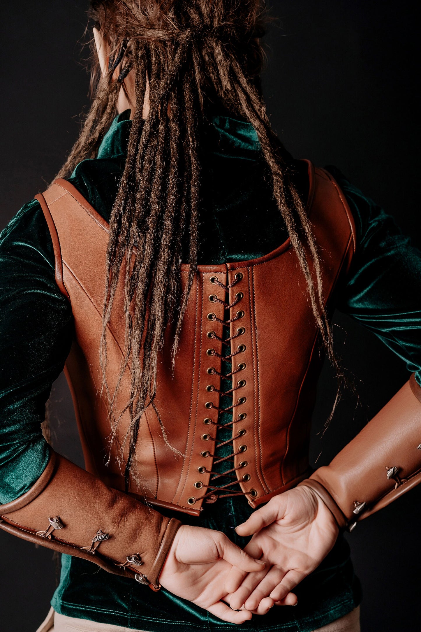 Tauriel-Korsett; Die Hobbit-Elfen-LARP-Lederweste;