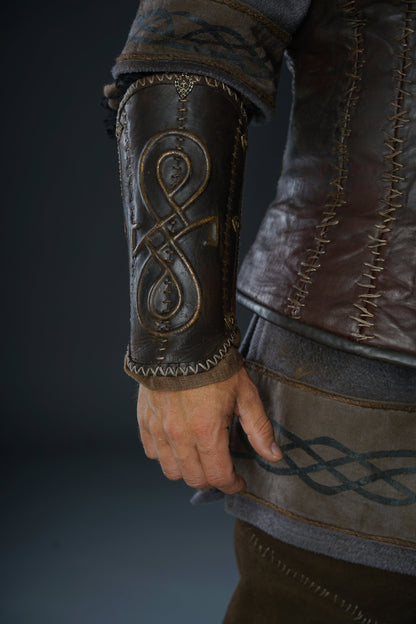 Viking leather bracers