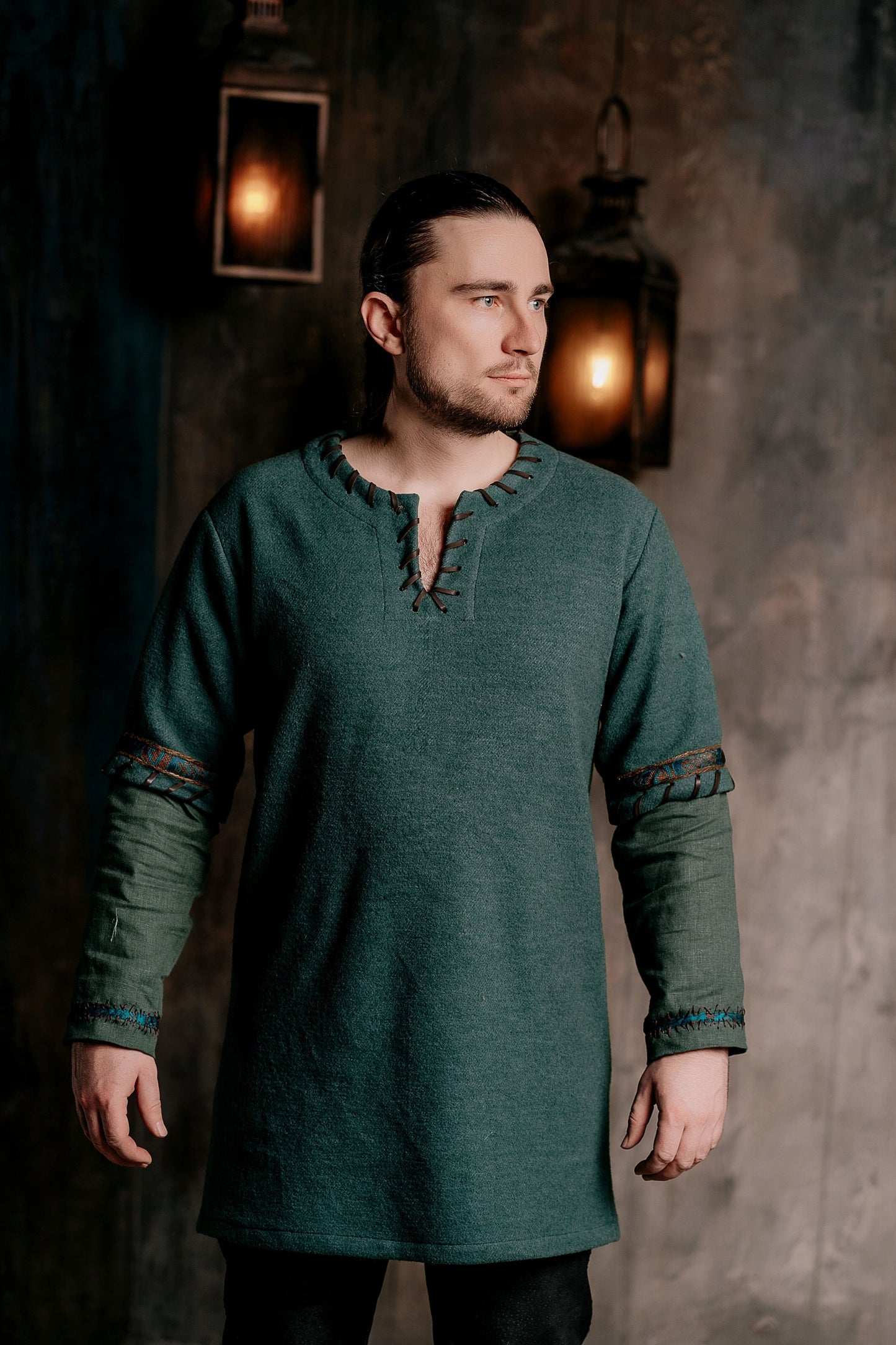 Ubbe tunic (Vikings); wool celtic shirt; renaissance shirt