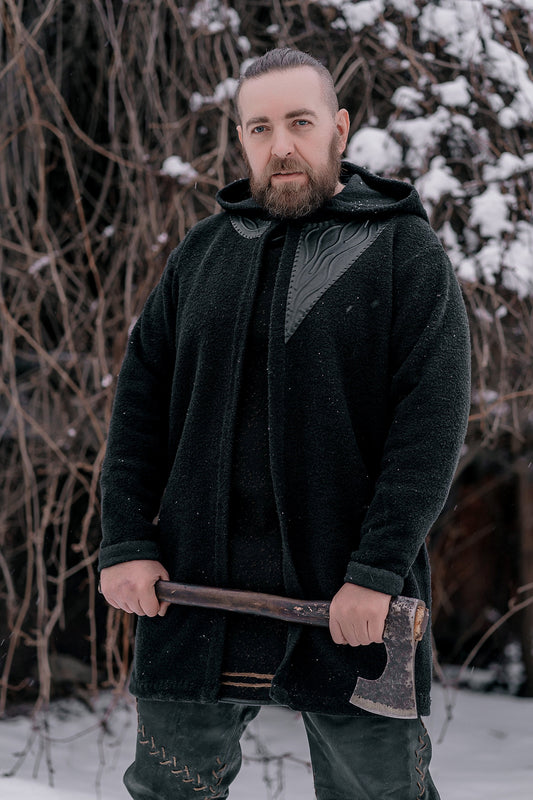 Ragnar wool jacket with hood (Vikings)