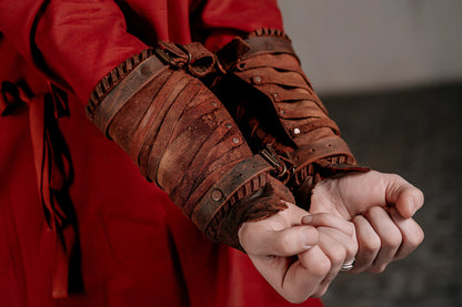 Medieval leather bracers for Larp