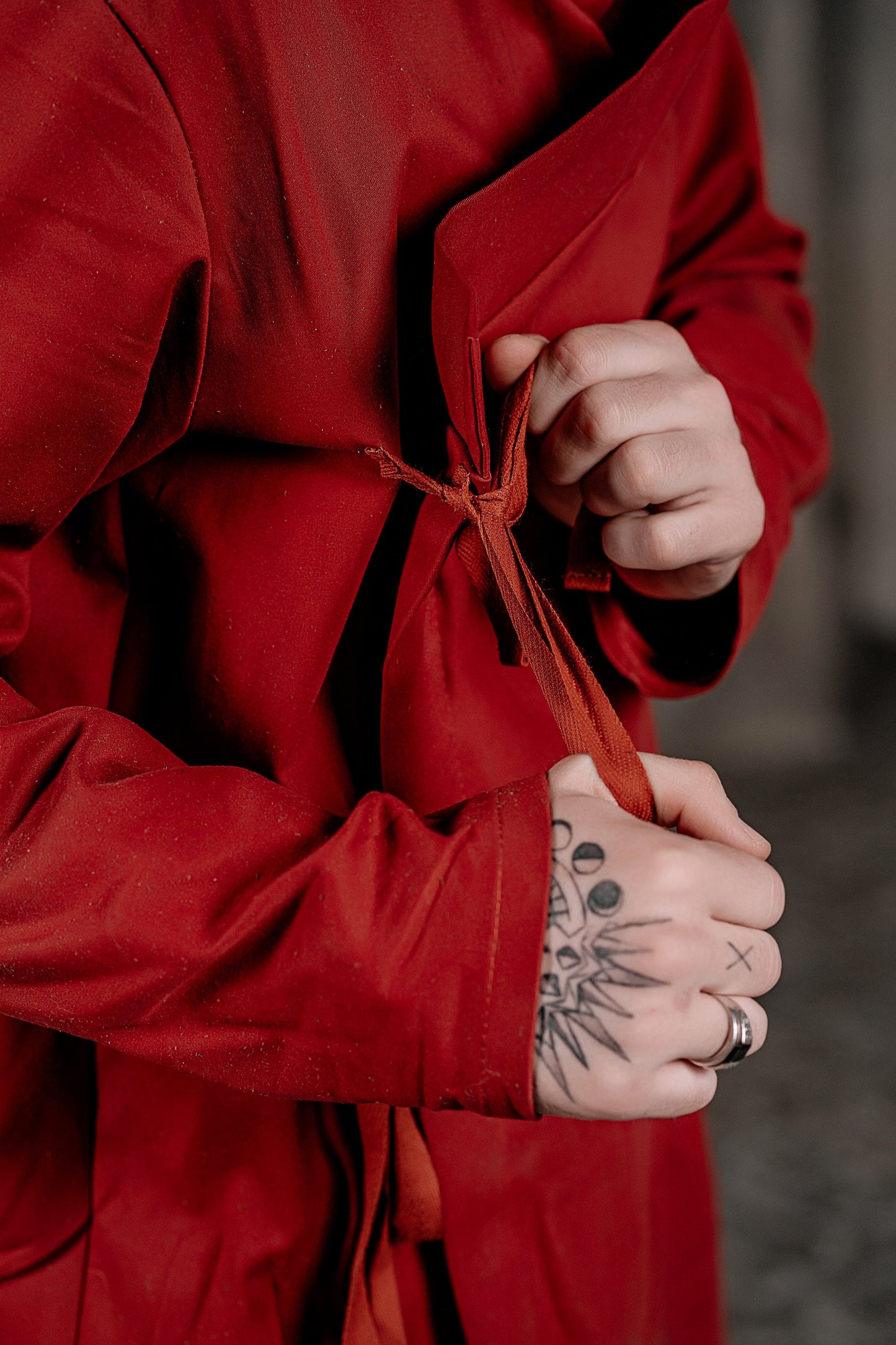 Red linen tunic